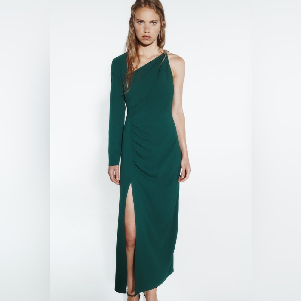 🏵️💚 METAL PIECE ASYMMETRIC DRESS